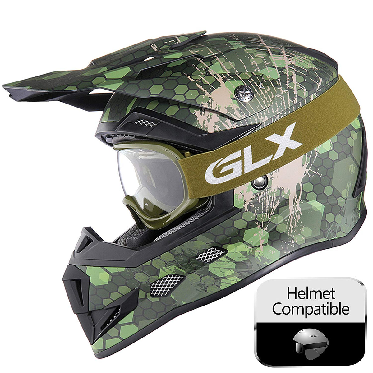 GLX YH15 Anti Fog Impact Resistant Kids Youth ATV Off Road Dirt Bike Motocross Goggles GLX Helmets